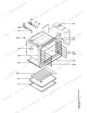 Взрыв-схема плиты (духовки) Aeg CE1000-2-M - Схема узла Oven